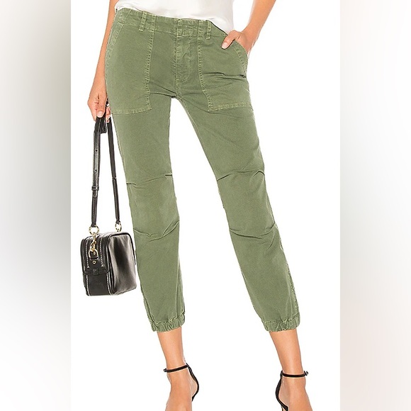 NWT Nili Lotan Cropped Military Pants in Green Camo Womens...